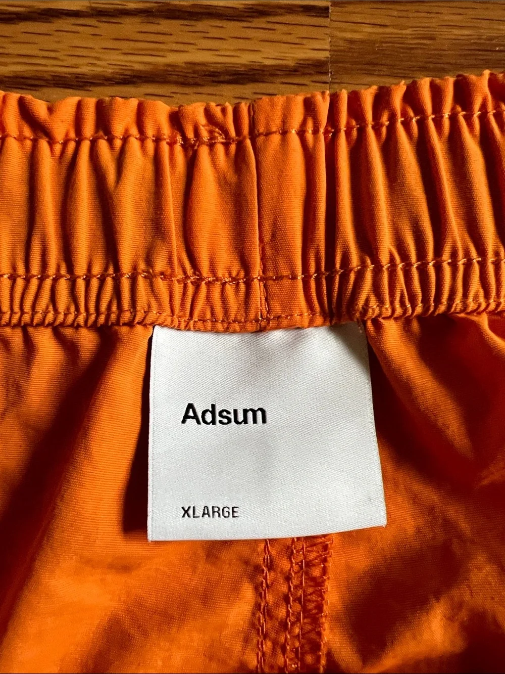 Adsum Men's Orange Swim Trunks with Elastic Waist and Zipper Pockets